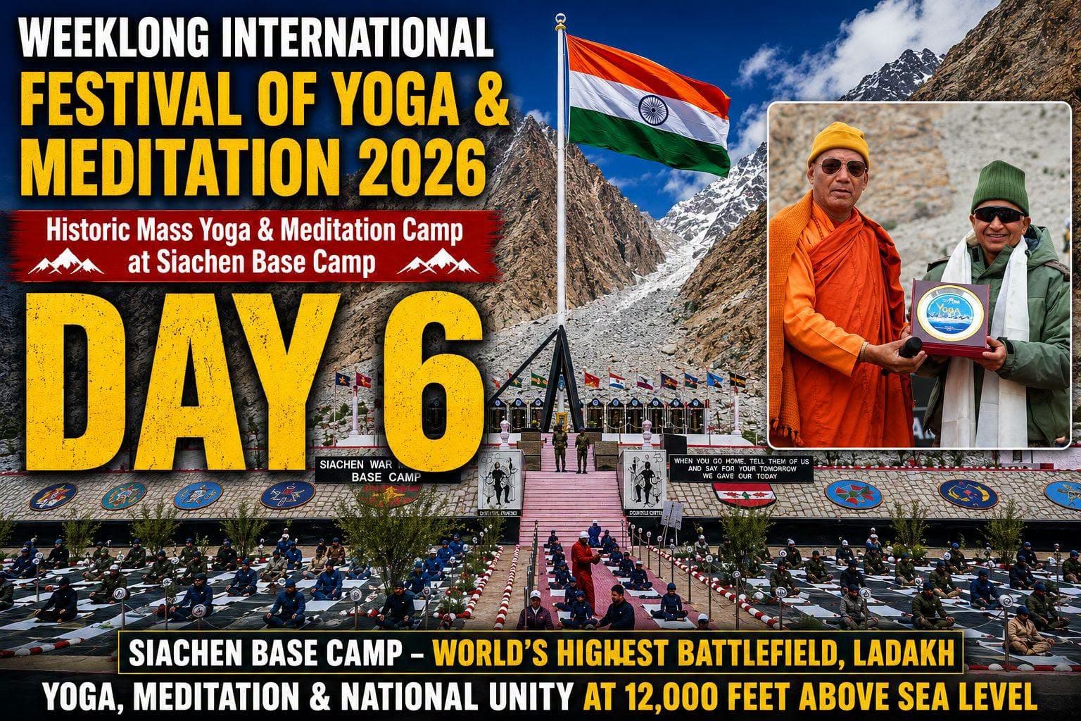 𝐇𝐢𝐬𝐭𝐨𝐫𝐢𝐜 𝐌𝐚𝐬𝐬 𝐘𝐨𝐠𝐚 𝐚𝐧𝐝 𝐌𝐞𝐝𝐢𝐭𝐚𝐭𝐢𝐨𝐧 𝐂𝐚𝐦𝐩 𝐇𝐞𝐥𝐝 𝐚𝐭 𝐒𝐢𝐚𝐜𝐡𝐞𝐧 𝐁𝐚𝐬𝐞 𝐂𝐚𝐦𝐩 𝐚𝐬 𝐏𝐚𝐫𝐭 𝐨𝐟 𝐈𝐅𝐘𝐌 𝟐𝟎𝟐𝟔
